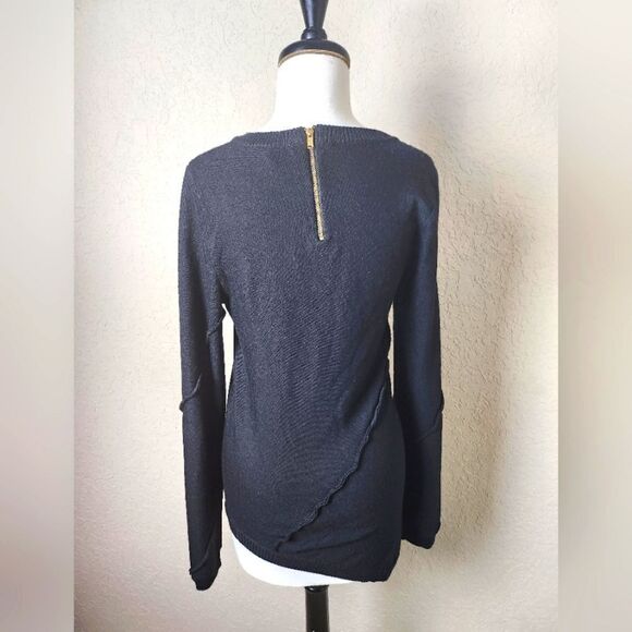 Marc By Marc Jacobs Wool Asymmetric Hem Round Neck Sweater Black Size M - Picture 2 of 8